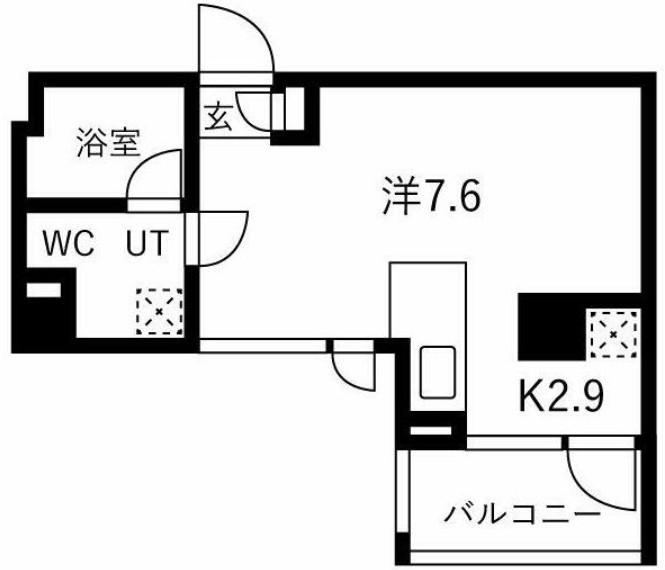 セルフィスタ渋谷(ワンルーム/2階)の間取り写真