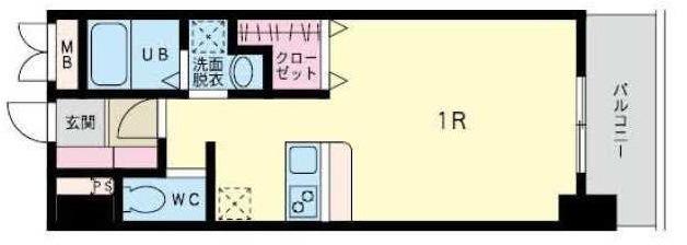 パラシオ柳町(ワンルーム/8階)の間取り写真