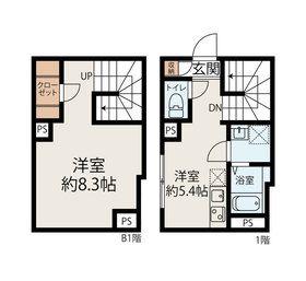 モンソレイユ天宮(1DK/1階)の間取り写真