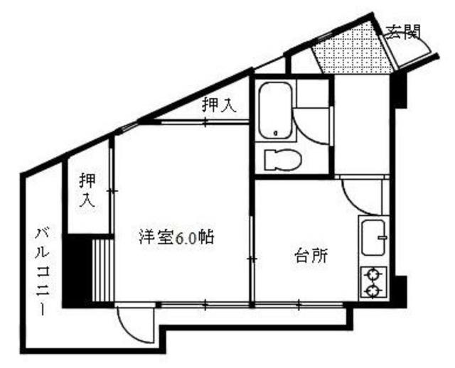 コクセイマンション(1K/4階)の間取り写真