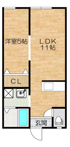 コーポ・プリメール B(1LDK/2階)の間取り写真