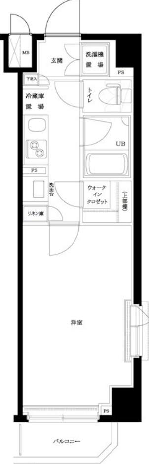 ルーブル錦糸町参番館(1K/6階)の間取り写真