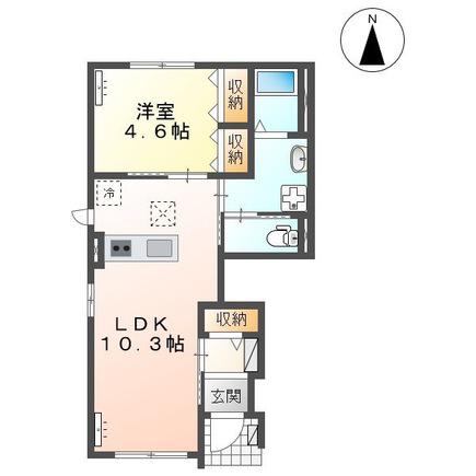 アインタウゼント(1LDK/1階)の間取り写真
