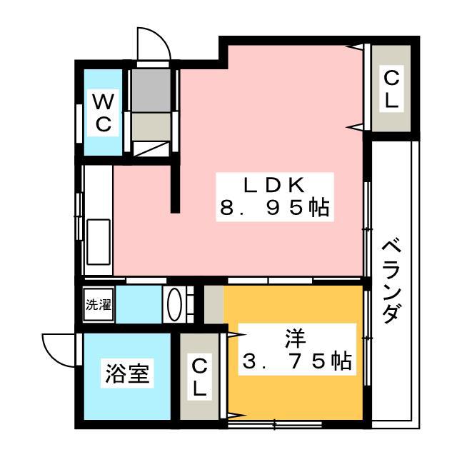 パインコート小岩(1LDK/1階)の間取り写真