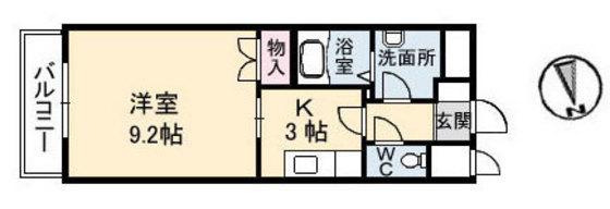 クレール光が丘(1K/1階)の間取り写真