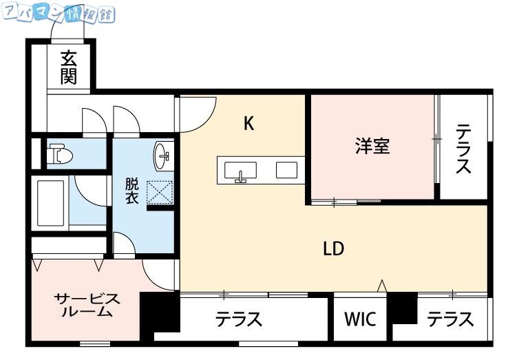 ザ・パーク1番堀(1SLDK/2階)の間取り写真