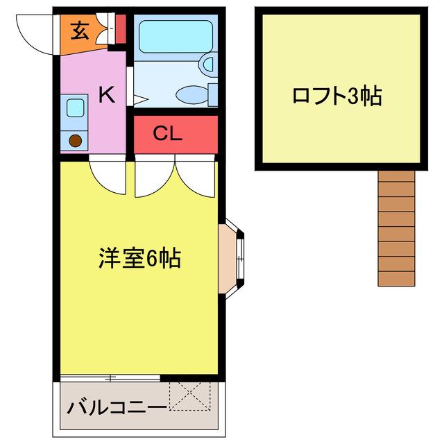 シティパレス東住三光町(1K/2階)の間取り写真
