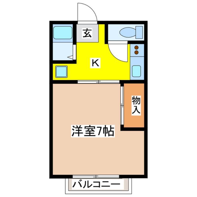 スチューデントハウス(1K/2階)の間取り写真