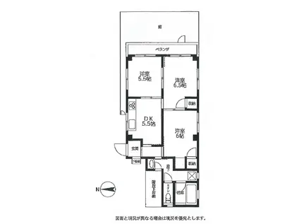メゾンKII(3DK/1階)の間取り写真
