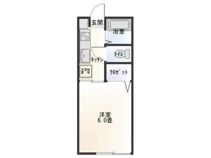 サクセスオオツカ B 棟(1K/1階)の間取り写真
