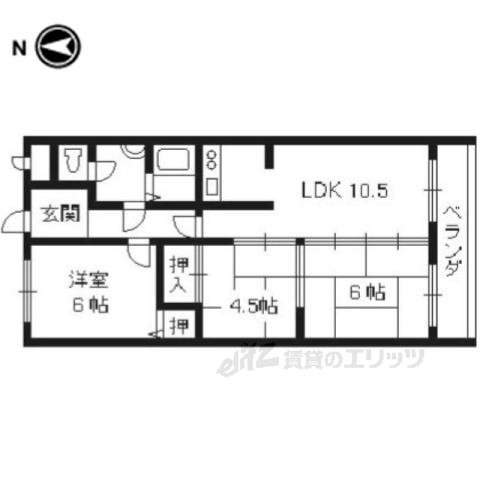 ラポート宇治川(3LDK/2階)の間取り写真