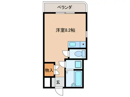 リバーフラッツ(ワンルーム/3階)の間取り写真