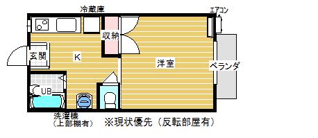 エトワール(1K/2階)の間取り写真