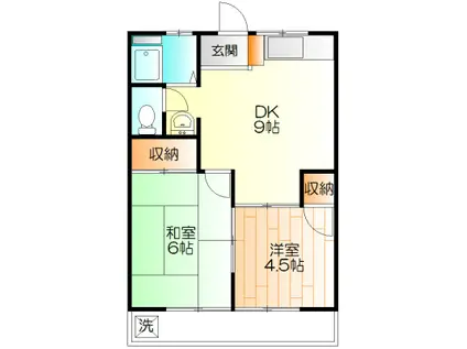 サンプラザ(2DK/2階)の間取り写真