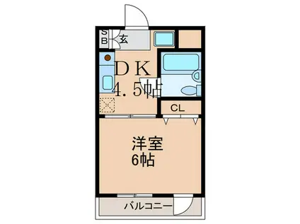 KIYOTAビル(1DK/4階)の間取り写真