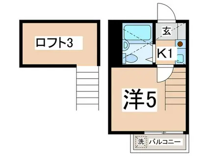 ヴィラ・ヤマナカII(1K/2階)の間取り写真