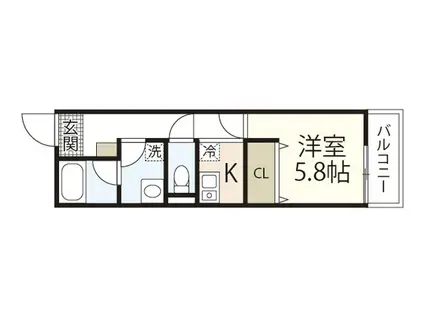 リフレスロイヤルシティV(1K/1階)の間取り写真