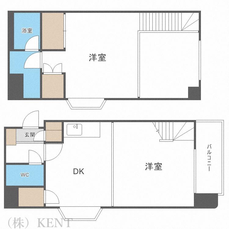 北4条レジデンス(2DK/8階)の間取り写真