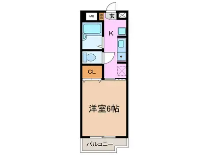 ライフステージ日進(1K/3階)の間取り写真