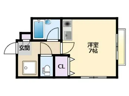 ヒロハイツ(ワンルーム/3階)の間取り写真