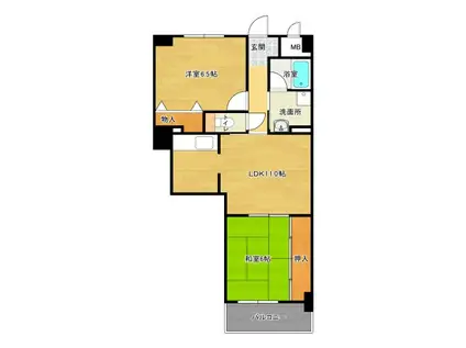 グランシャリオンゆけむり坂(2LDK/5階)の間取り写真