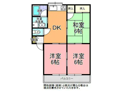 ベルハイム(3DK/2階)の間取り写真