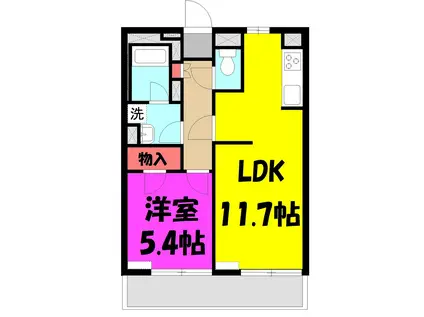 タウンコート3(1LDK/1階)の間取り写真