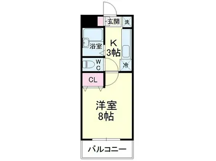 ベル・フローラ(1K/3階)の間取り写真