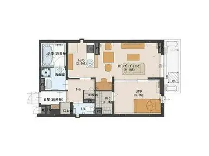 M・レジデンス一番町(1LDK/3階)の間取り写真