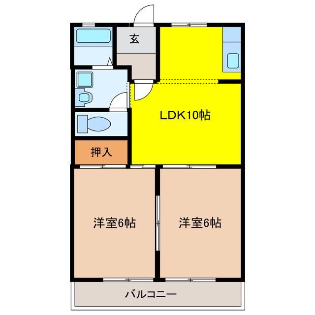 メゾンドジョイフル(2LDK/1階)の間取り写真