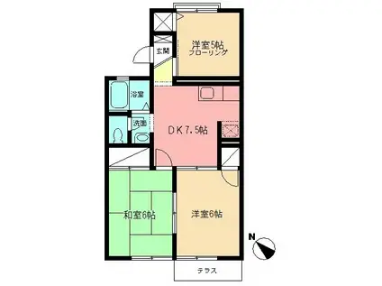 サンハイツ・ジュン(3DK/1階)の間取り写真