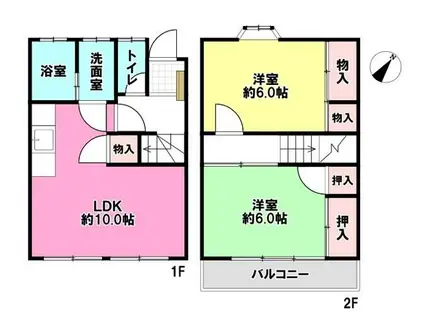 コーポ太平台(2LDK/1階)の間取り写真