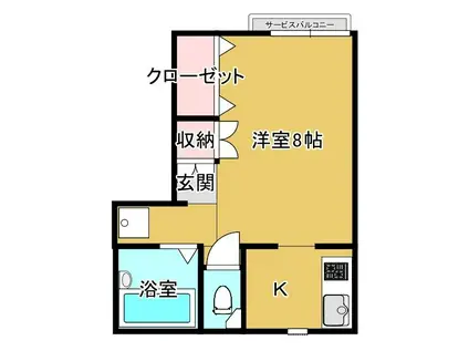 サンライフ松本(1K/1階)の間取り写真