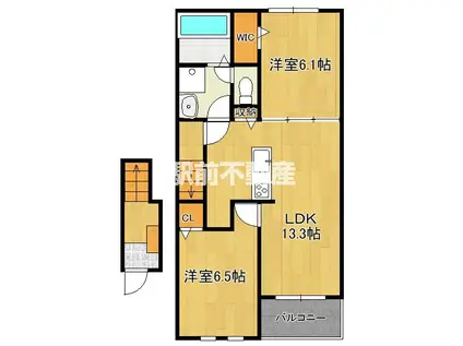 プレミアム26番館(2LDK/2階)の間取り写真