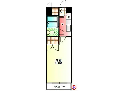 エクセルI(1K/2階)の間取り写真