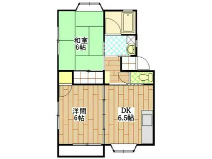 NEW URBAN B(2DK/1階)の間取り写真