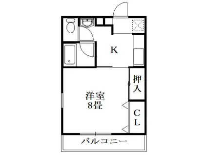 レジデンスイマイ(1K/1階)の間取り写真