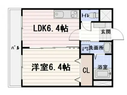 レシェンテ・ヴィラ日の里(1DK/5階)の間取り写真