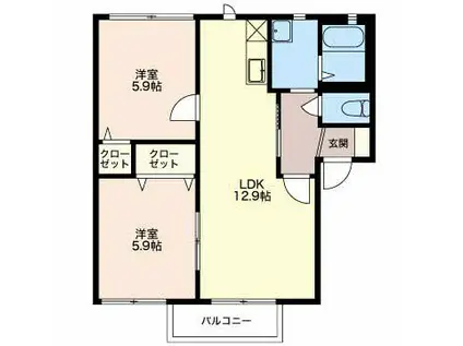 ハイマートK I(2LDK/2階)の間取り写真