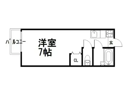 セジュール高見(1K/1階)の間取り写真
