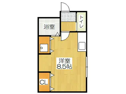 シャローム西野II(ワンルーム/1階)の間取り写真