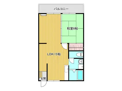 コーポラスアシカ(2DK/2階)の間取り写真