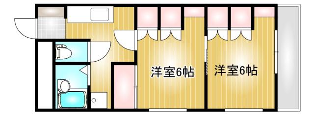 サンクレスト老松(2K/3階)の間取り写真