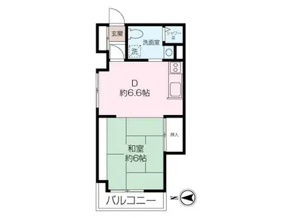 田口ビルド(ワンルーム/2階)の間取り写真