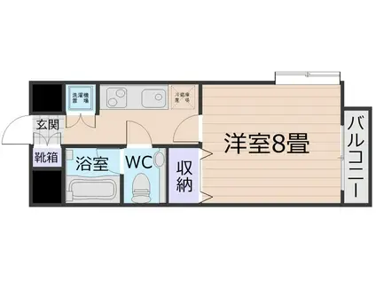 シーフォート新町(1K/4階)の間取り写真