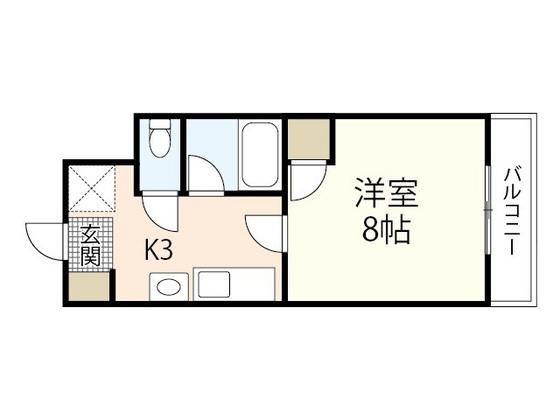 グラナティス西原(1K/2階)の間取り写真