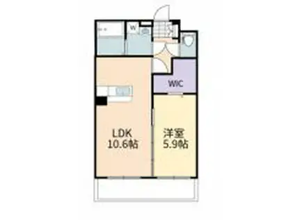 アーデン土与丸(1LDK/1階)の間取り写真