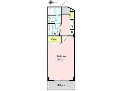 サンコーポ向河原(1K/2階)の間取り写真