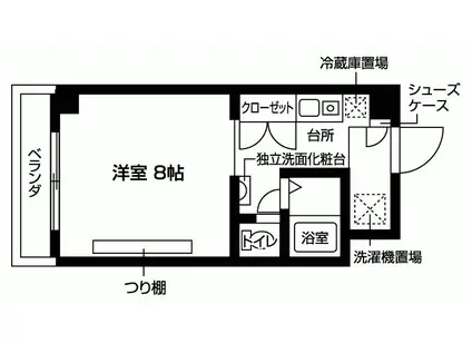 ヴィヴァーチェ南笠(ワンルーム/4階)の間取り写真