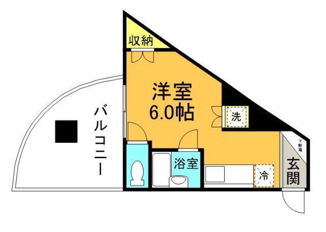 久保田ビル(ワンルーム/2階)の間取り写真